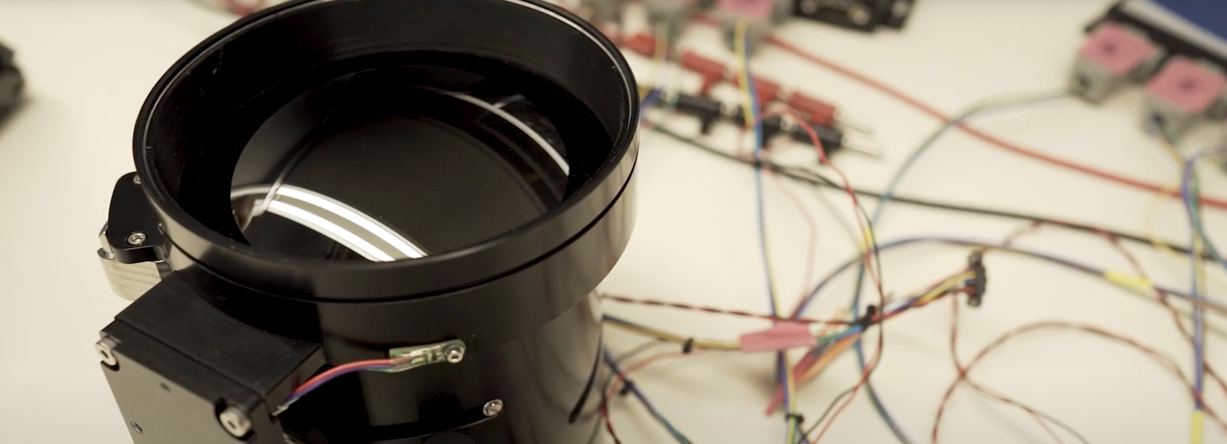 closeup of infrared camera lens