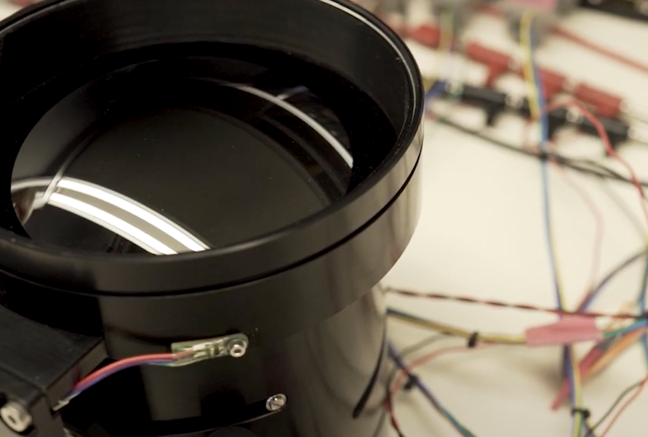 closeup of infrared camera lens